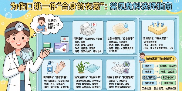 傷口敷料怎么選？一文看懂各種敷料的特性與適用場景